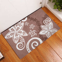 Polynesia Rubber Doormat Brown Tribal Turtle Floral Pattern LT05 - Polynesian Pride