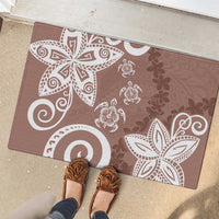 Polynesia Rubber Doormat Brown Tribal Turtle Floral Pattern LT05 - Polynesian Pride