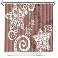 Polynesia Shower Curtain Brown Tribal Turtle Floral Pattern LT05 Brown - Polynesian Pride