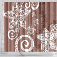 Polynesia Shower Curtain Brown Tribal Turtle Floral Pattern LT05 - Polynesian Pride