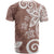 Polynesia T Shirt Brown Tribal Turtle Floral Pattern