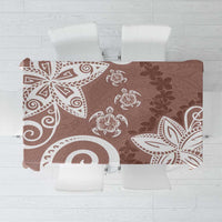 Polynesia Tablecloth Brown Tribal Turtle Floral Pattern LT05 Brown - Polynesian Pride