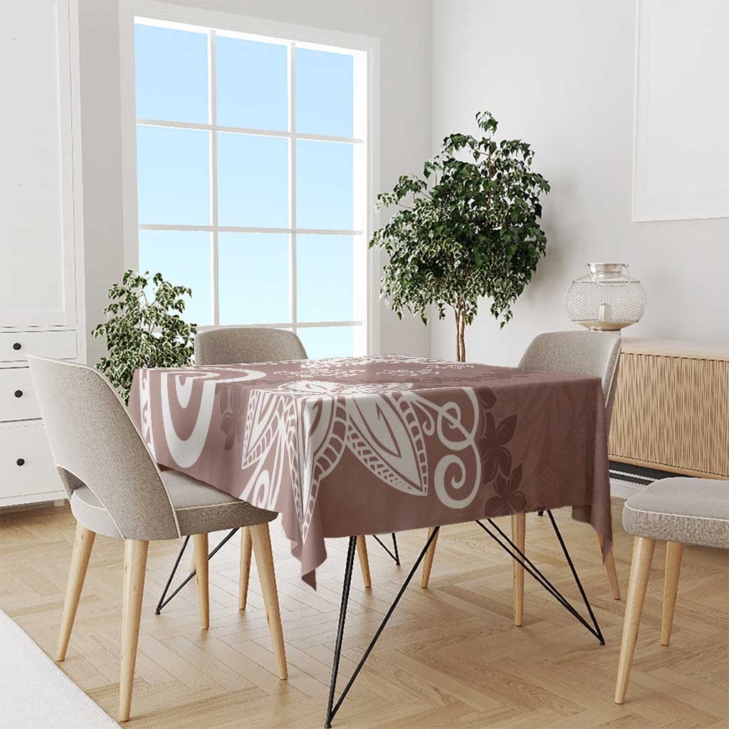 Polynesia Tablecloth Brown Tribal Turtle Floral Pattern LT05 - Polynesian Pride