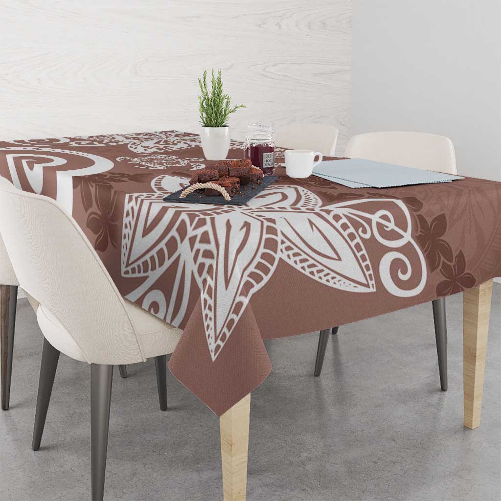 Polynesia Tablecloth Brown Tribal Turtle Floral Pattern LT05 - Polynesian Pride