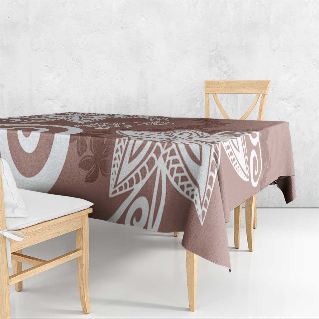 Polynesia Tablecloth Brown Tribal Turtle Floral Pattern LT05 - Polynesian Pride
