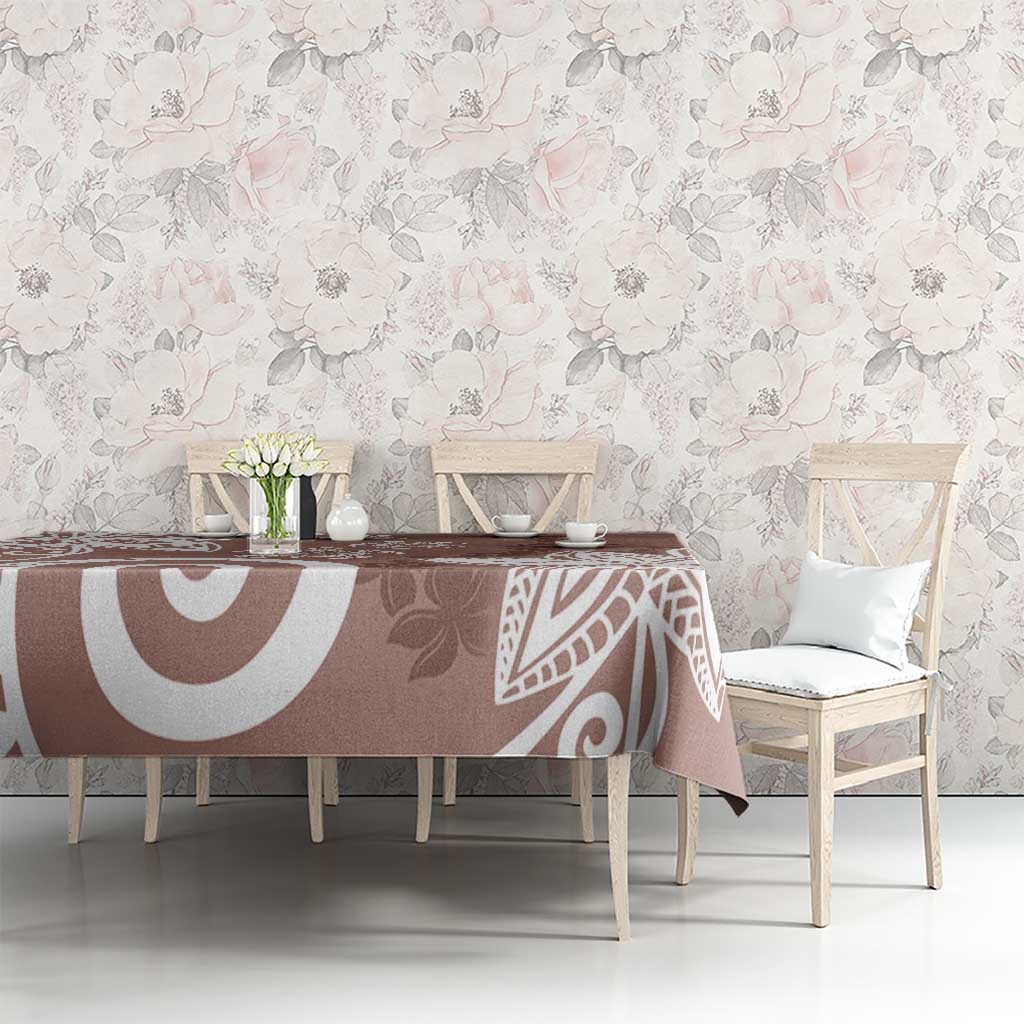 Polynesia Tablecloth Brown Tribal Turtle Floral Pattern LT05 - Polynesian Pride