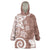 Polynesia Wearable Blanket Hoodie Brown Tribal Turtle Floral Pattern