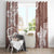 Polynesia Window Curtain Brown Tribal Turtle Floral Pattern