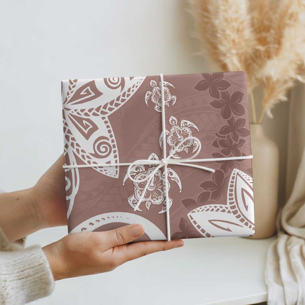 Polynesia Wrapping Paper Brown Tribal Turtle Floral Pattern LT05 - Polynesian Pride
