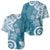 Polynesia Baseball Jersey Hippie Blue Tribal Turtle Floral Pattern