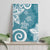 Polynesia Canvas Wall Art Hippie Blue Tribal Turtle Floral Pattern