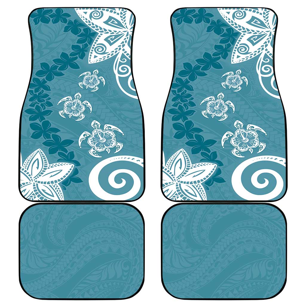 Polynesia Car Mats Hippie Blue Tribal Turtle Floral Pattern LT05 - Polynesian Pride