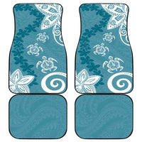 Polynesia Car Mats Hippie Blue Tribal Turtle Floral Pattern LT05 - Polynesian Pride