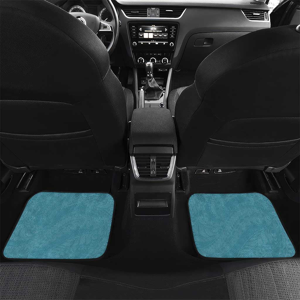 Polynesia Car Mats Hippie Blue Tribal Turtle Floral Pattern LT05 Set 2pcs - Back Blue - Polynesian Pride