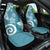 Polynesia Car Seat Cover Hippie Blue Tribal Turtle Floral Pattern