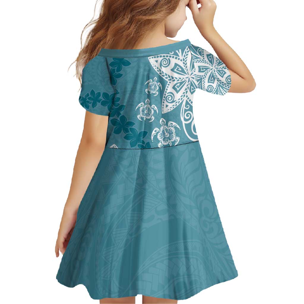 Polynesia Family Matching Tank Maxi Dress and Hawaiian Shirt Hippie Blue Tribal Turtle Floral Pattern LT05 - Polynesian Pride
