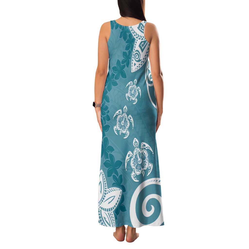 Polynesia Family Matching Tank Maxi Dress and Hawaiian Shirt Hippie Blue Tribal Turtle Floral Pattern LT05 - Polynesian Pride