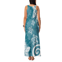 Polynesia Family Matching Tank Maxi Dress and Hawaiian Shirt Hippie Blue Tribal Turtle Floral Pattern LT05 - Polynesian Pride
