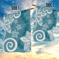 Polynesia Garden Flag Hippie Blue Tribal Turtle Floral Pattern LT05 - Polynesian Pride