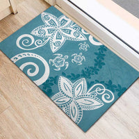 Polynesia Rubber Doormat Hippie Blue Tribal Turtle Floral Pattern LT05 - Polynesian Pride