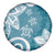 Polynesia Spare Tire Cover Hippie Blue Tribal Turtle Floral Pattern