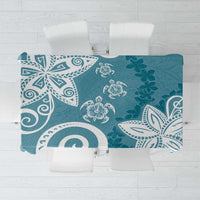 Polynesia Tablecloth Hippie Blue Tribal Turtle Floral Pattern LT05 Blue - Polynesian Pride