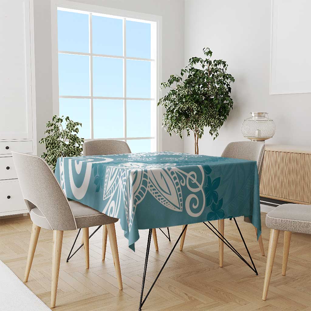 Polynesia Tablecloth Hippie Blue Tribal Turtle Floral Pattern LT05 - Polynesian Pride