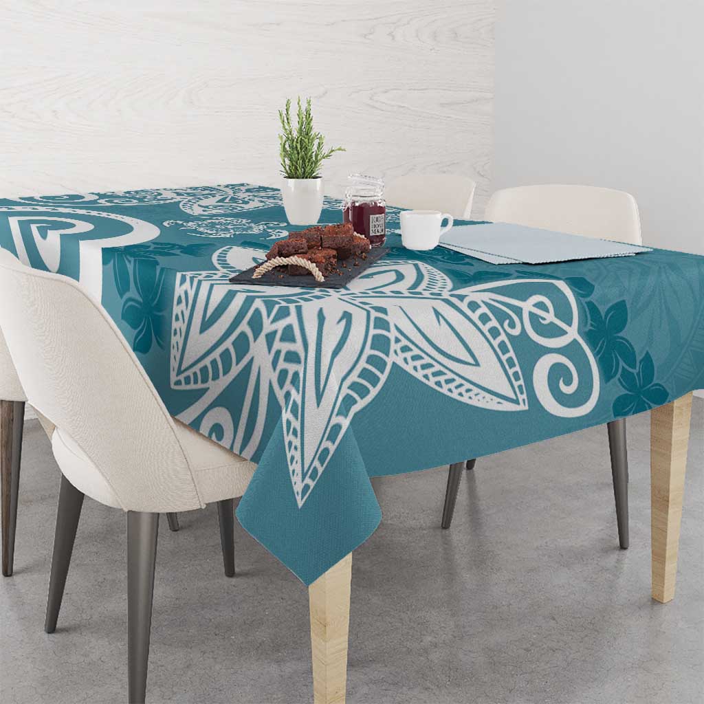 Polynesia Tablecloth Hippie Blue Tribal Turtle Floral Pattern LT05 - Polynesian Pride