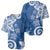 Polynesia Baseball Jersey Blue Tribal Turtle Floral Pattern