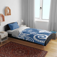 Polynesia Bedding Set Blue Tribal Turtle Floral Pattern