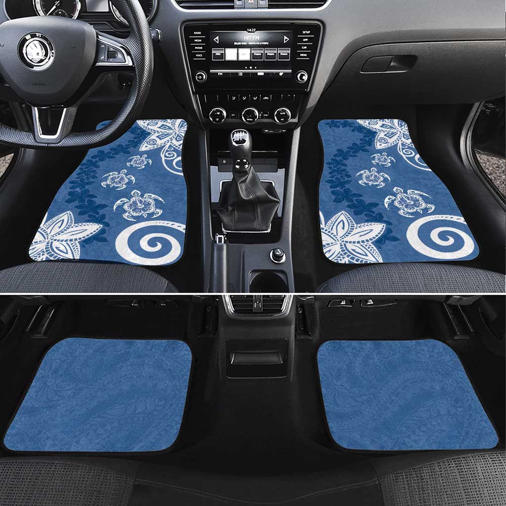 Polynesia Car Mats Blue Tribal Turtle Floral Pattern LT05 Set 4pcs Blue - Polynesian Pride
