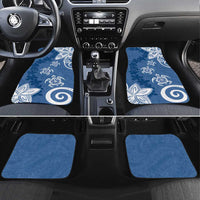 Polynesia Car Mats Blue Tribal Turtle Floral Pattern LT05 Set 4pcs Blue - Polynesian Pride