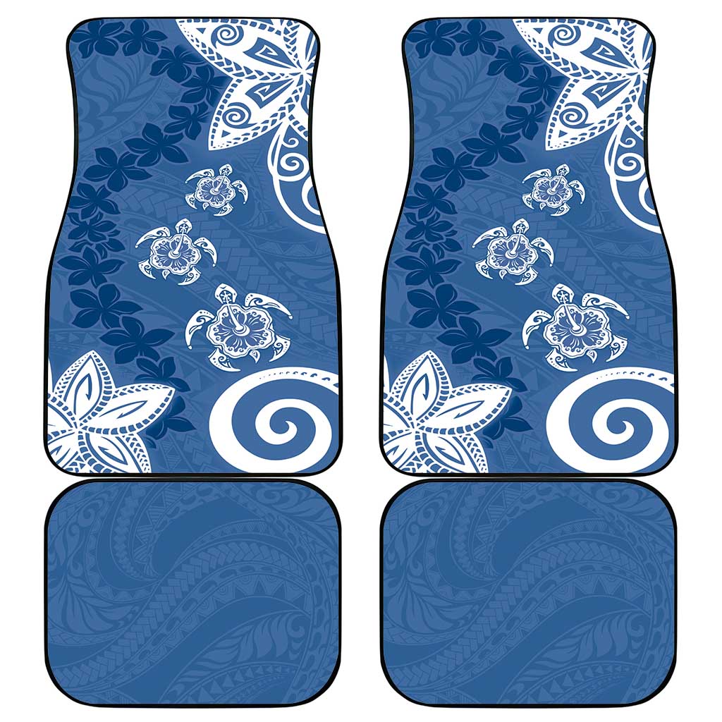 Polynesia Car Mats Blue Tribal Turtle Floral Pattern LT05 - Polynesian Pride