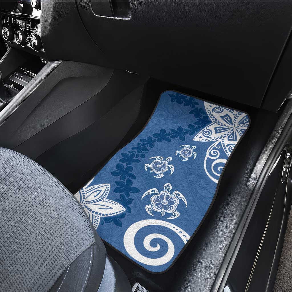 Polynesia Car Mats Blue Tribal Turtle Floral Pattern LT05 - Polynesian Pride