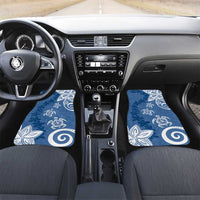 Polynesia Car Mats Blue Tribal Turtle Floral Pattern LT05 Set 2pcs - Front Blue - Polynesian Pride