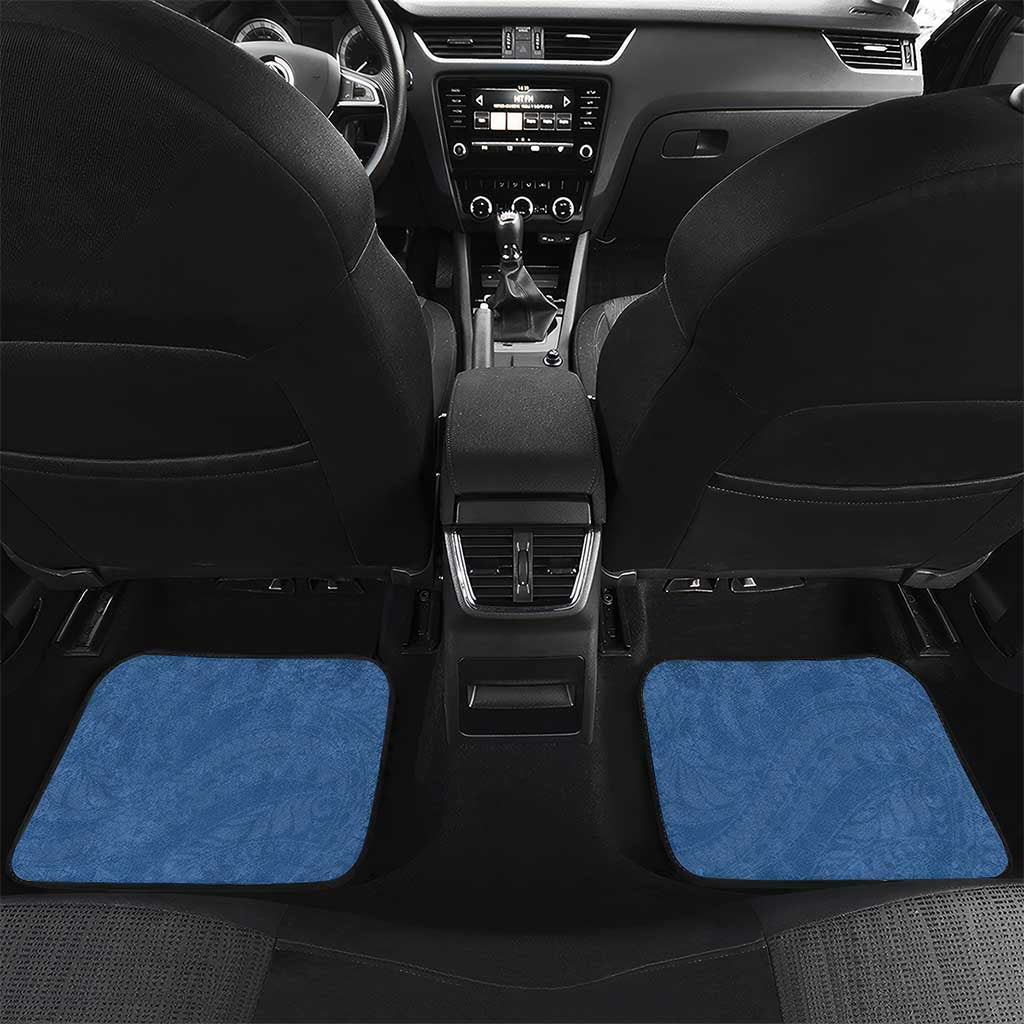Polynesia Car Mats Blue Tribal Turtle Floral Pattern LT05 Set 2pcs - Back Blue - Polynesian Pride