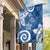 Polynesia Garden Flag Blue Tribal Turtle Floral Pattern