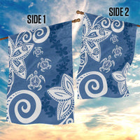 Polynesia Garden Flag Blue Tribal Turtle Floral Pattern LT05 - Polynesian Pride