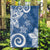 Polynesia Garden Flag Blue Tribal Turtle Floral Pattern