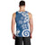 Polynesia Men Tank Top Blue Tribal Turtle Floral Pattern