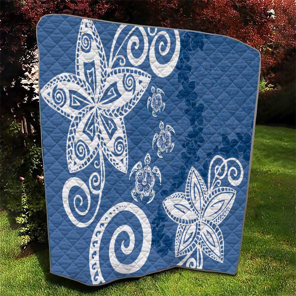Polynesia Quilt Blue Tribal Turtle Floral Pattern LT05 - Polynesian Pride