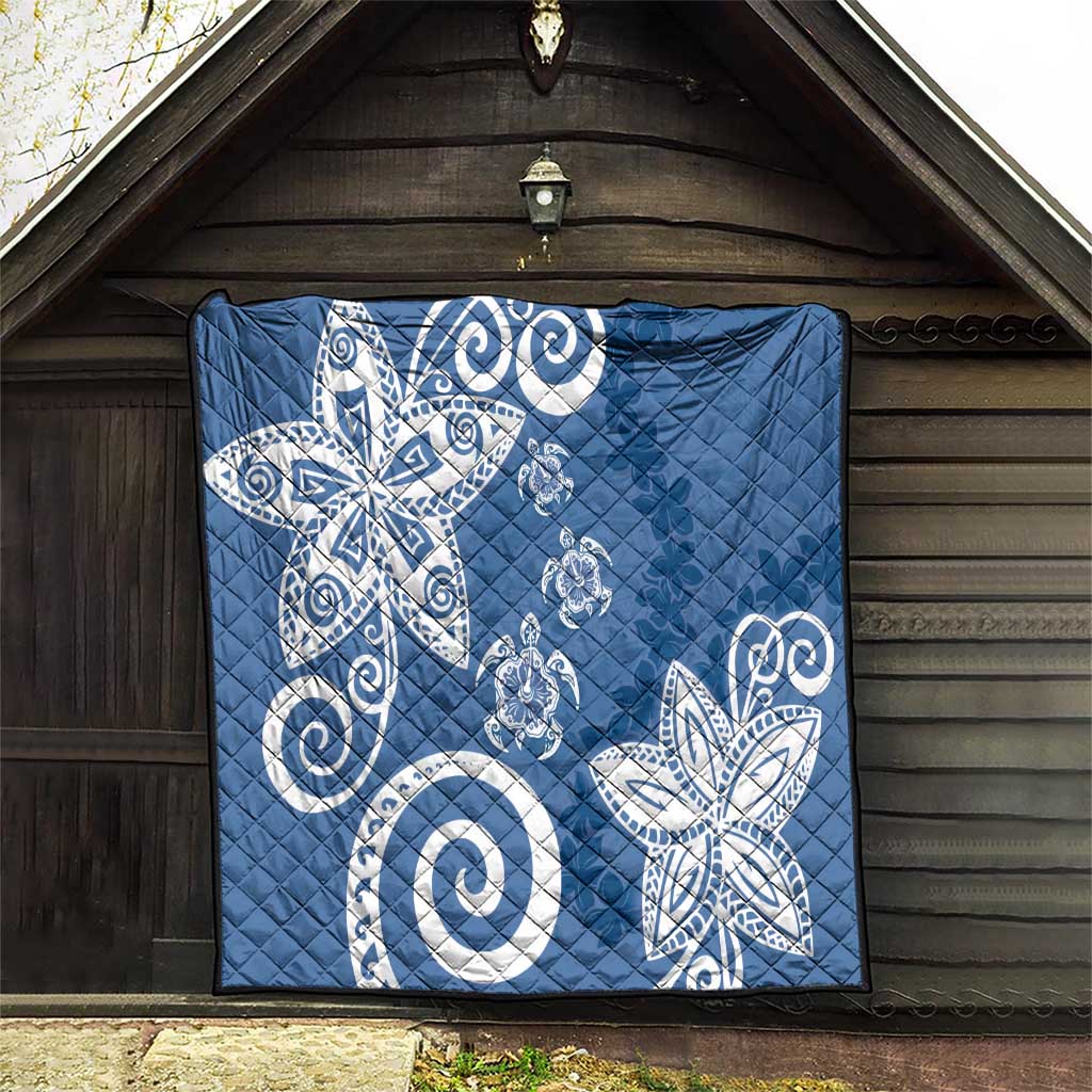 Polynesia Quilt Blue Tribal Turtle Floral Pattern LT05 - Polynesian Pride