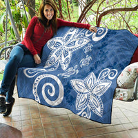 Polynesia Quilt Blue Tribal Turtle Floral Pattern LT05 - Polynesian Pride