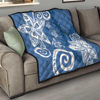 Polynesia Quilt Blue Tribal Turtle Floral Pattern LT05 - Polynesian Pride