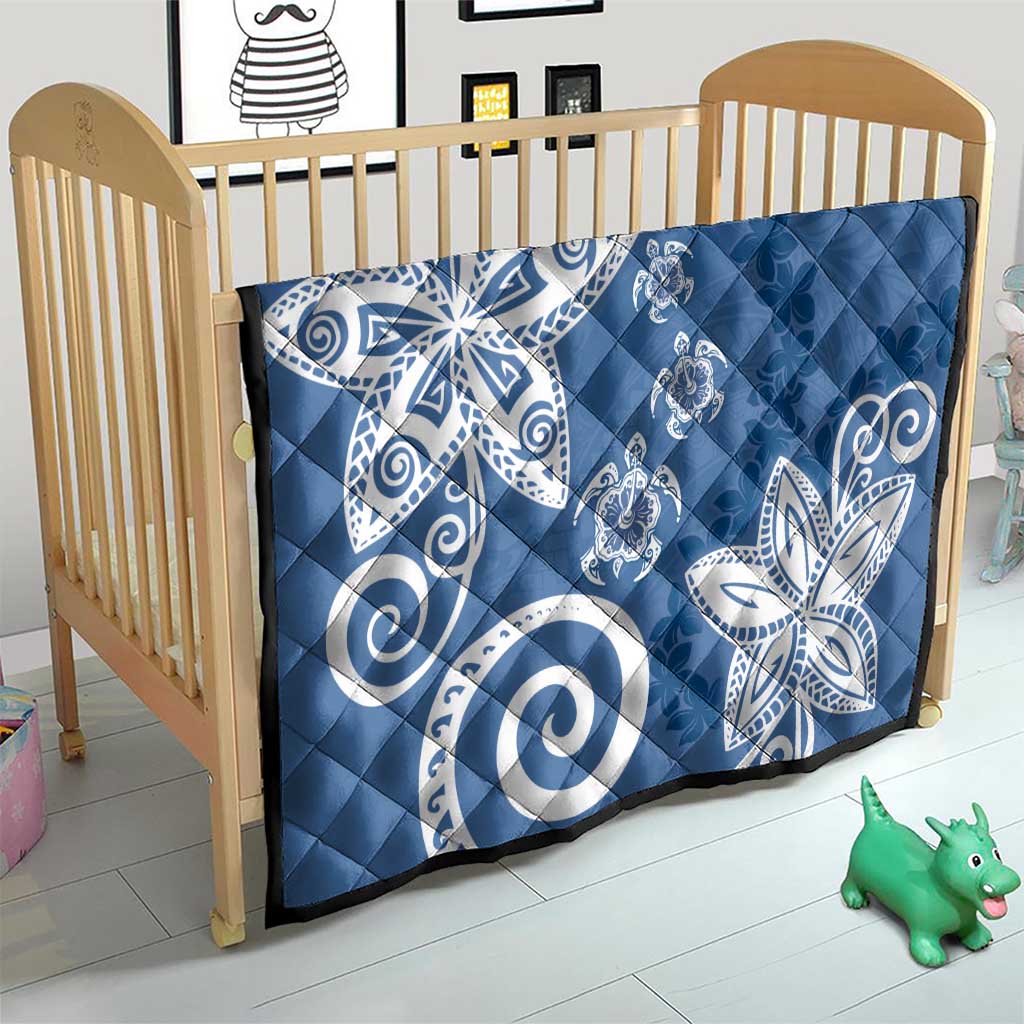 Polynesia Quilt Blue Tribal Turtle Floral Pattern LT05 - Polynesian Pride