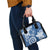 Polynesia Shoulder Handbag Blue Tribal Turtle Floral Pattern