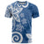 Polynesia T Shirt Blue Tribal Turtle Floral Pattern