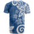 Polynesia T Shirt Blue Tribal Turtle Floral Pattern