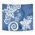 Polynesia Tapestry Blue Tribal Turtle Floral Pattern