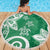 Polynesia Beach Blanket Green Tribal Turtle Floral Pattern